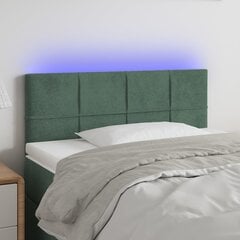 Sängynpääty LED-valolla, Velvet, 100x5x78/88cm, tummanvihreä hinta ja tiedot | Sängyt | hobbyhall.fi