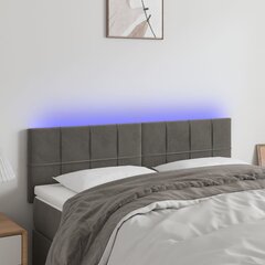 Sängynpääty LED-valolla, Velvet, 144x5x78/88cm, tummanharmaa hinta ja tiedot | Sängyt | hobbyhall.fi