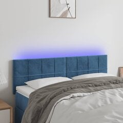 Sängynpääty LED-valolla, Velvet, 144x5x78/88cm, tummansininen hinta ja tiedot | Sängyt | hobbyhall.fi