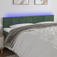 Sängynpääty LED-valolla, Velvet, 160x5x78/88cm, tummanvihreä hinta ja tiedot | Sängyt | hobbyhall.fi