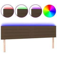 Sängynpääty LED-valolla, tummanruskea, 160x5x78/88cm, kangas hinta ja tiedot | Sängyt | hobbyhall.fi