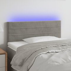 Sängynpääty LED-valolla, vaaleanharmaa, 90x5x78/88cm hinta ja tiedot | Sängyt | hobbyhall.fi