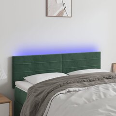 Sängynpääty LED-valolla, Velvet, 144x5x78/88cm, tummanvihreä hinta ja tiedot | Sängyt | hobbyhall.fi