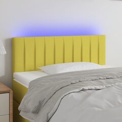 Sängynpääty LED-valolla, Kangas, 100x5x78/88cm, vihreä hinta ja tiedot | Sängyt | hobbyhall.fi