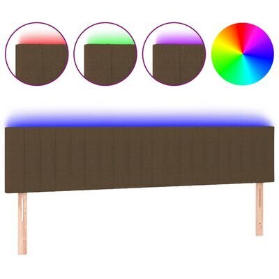 Sängynpääty LED-valolla, tummanruskea, 180x5x78/88cm, kangas hinta ja tiedot | Sängyt | hobbyhall.fi