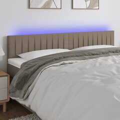 Sängynpääty LED-valolla, kangas, 200x5x78/88cm, taupe väri hinta ja tiedot | Sängyt | hobbyhall.fi