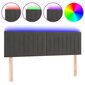 Sängynpääty LED vidaXL, Velvet, 144x5x78/88cm, tummanharmaa hinta ja tiedot | Sängyt | hobbyhall.fi