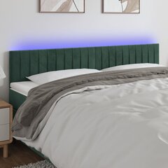 Sängynpääty LED-valolla, Velvet, 160x5x78/88cm, tummanvihreä hinta ja tiedot | Sängyt | hobbyhall.fi