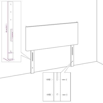 Sängynpääty LED-valolla, tummanruskea, 180x5x78/88cm, kangas hinta ja tiedot | Sängyt | hobbyhall.fi