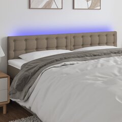 Sängynpääty LED-valolla, kangas, 200x5x78/88cm, taupe väri hinta ja tiedot | Sängyt | hobbyhall.fi