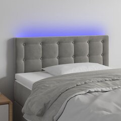 Sängynpääty LED-valolla, vaaleanharmaa, 90x5x78/88cm hinta ja tiedot | Sängyt | hobbyhall.fi