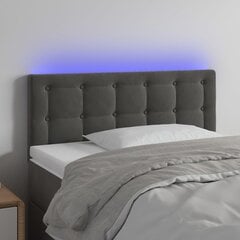 Sängynpääty LED-valolla, Velvet, 100x5x78/88cm, tummanharmaa hinta ja tiedot | Sängyt | hobbyhall.fi