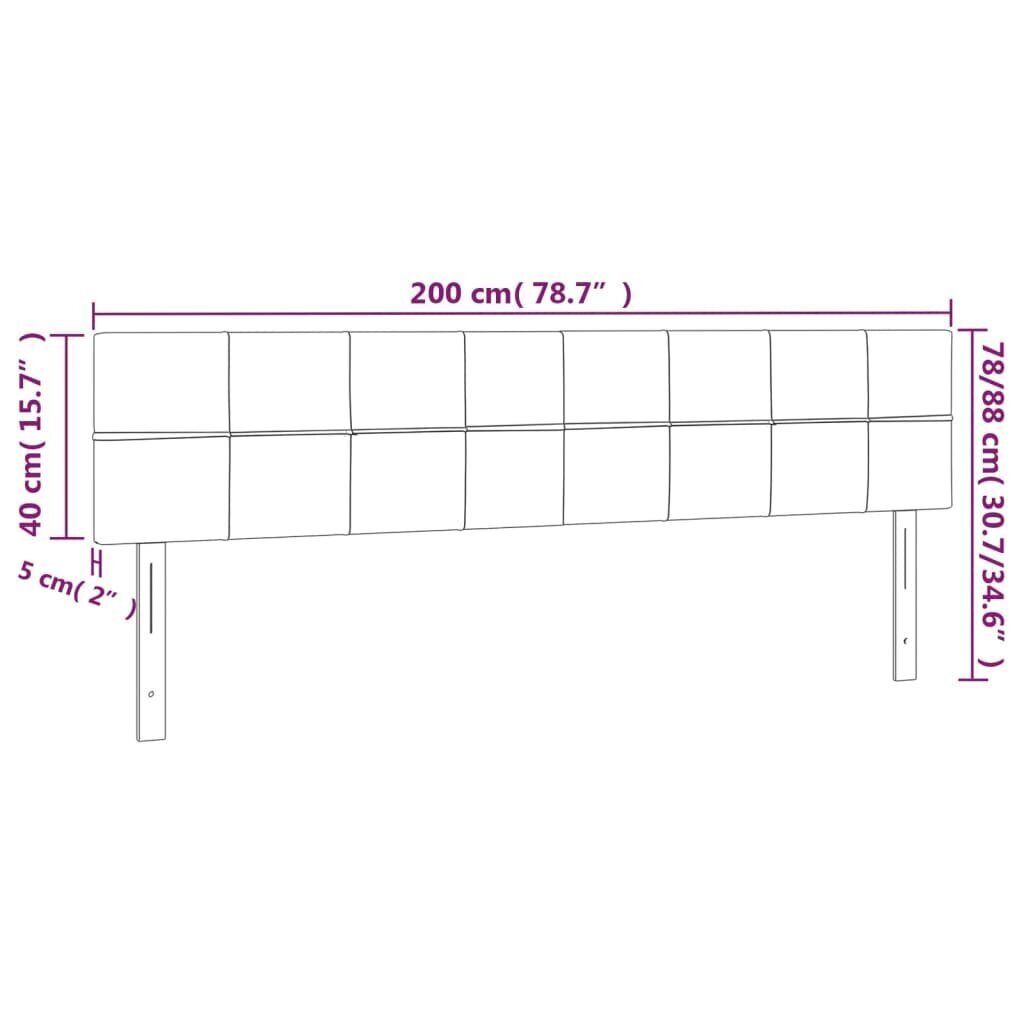 Sängynpääty vidaXL, 200x5x78/88cm, pinkki hinta ja tiedot | Sängyt | hobbyhall.fi