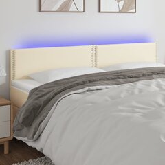 Sängynpääty LED-valolla, kerma, 160x5x78/88cm hinta ja tiedot | Sängyt | hobbyhall.fi