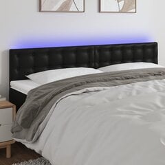 Sängynpääty LED-valolla, musta, 200x5x78/88cm hinta ja tiedot | Sängyt | hobbyhall.fi