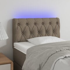 Sängynpääty LED-valolla, kangas, 80x7x78/88cm, taupe väri hinta ja tiedot | Sängyt | hobbyhall.fi