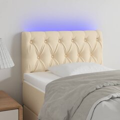 Sängynpääty LED-valolla, kerma, 80x7x78/88cm hinta ja tiedot | Sängyt | hobbyhall.fi