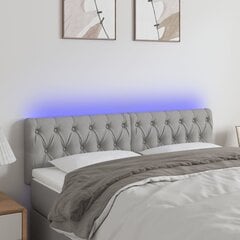 Sängynpääty LED-valolla, vaaleanharmaa, 160x7x78/88cm hinta ja tiedot | Sängyt | hobbyhall.fi