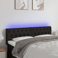 Sängynpääty LED-valolla, musta, 160x7x78/88cm hinta ja tiedot | Sängyt | hobbyhall.fi