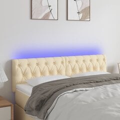 Sängynpääty LED-valolla, Kangas, 160x7x78/88cm, kermanvärinen hinta ja tiedot | Sängyt | hobbyhall.fi