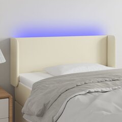 Sängynpääty LED-valolla, kerma, 93x16x78/88cm hinta ja tiedot | Sängyt | hobbyhall.fi