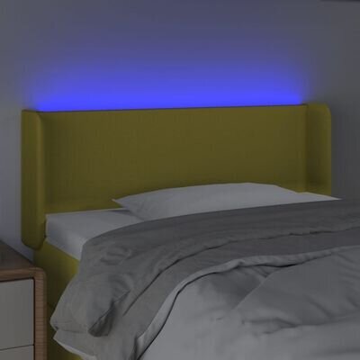 Sängynpääty LED-valolla, vihreä väri, 83x16x78/88cm, kangas hinta ja tiedot | Sängyt | hobbyhall.fi