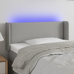 Sängynpääty LED-valolla, vaaleanharmaa, 93x16x78/88cm hinta ja tiedot | Sängyt | hobbyhall.fi