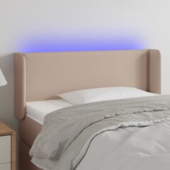 Sängynpääty LED-valolla, keinonahka, 93x16x78/88cm, cappuccino väri hinta ja tiedot | Sängyt | hobbyhall.fi