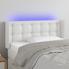 Sängynpääty LED-valolla, valkoinen, 83x16x78/88cm hinta ja tiedot | Sängyt | hobbyhall.fi