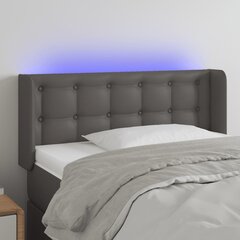 Sängynpääty LED-valolla, harmaa, 83x16x78/88cm hinta ja tiedot | Sängyt | hobbyhall.fi