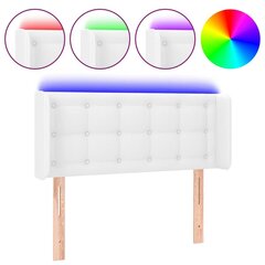 Sängynpääty LED vidaXL:llä, keinonahka, 103x16x78/88cm, valkoinen hinta ja tiedot | Sängyt | hobbyhall.fi