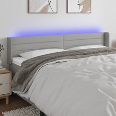 Sängynpääty LED-valolla, vaaleanharmaa, 163x16x78/88cm hinta ja tiedot | Sängyt | hobbyhall.fi