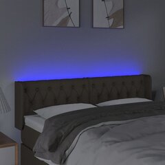 Sängynpääty LED-valolla, kangas, 163x16x78/88cm, taupe väri hinta ja tiedot | Sängyt | hobbyhall.fi