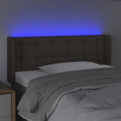 Sängynpääty LED-valolla, kangas, 93x16x78/88cm, taupe väri hinta ja tiedot | Sängyt | hobbyhall.fi