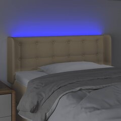 Sängynpääty LED-valolla, kerma, 93x16x78/88cm hinta ja tiedot | Sängyt | hobbyhall.fi