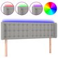 Sängynpääty LED-valolla, vaaleanharmaa, 147x16x78/88cm hinta ja tiedot | Sängyt | hobbyhall.fi