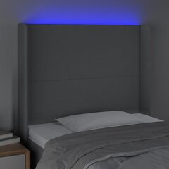 Sängynpääty LED-valolla, vaaleanharmaa, 83x16x118/128cm hinta ja tiedot | Sängyt | hobbyhall.fi