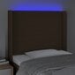 Sängynpääty LED-valolla, Kangas, 83x16x118/128cm, tummanruskea hinta ja tiedot | Sängyt | hobbyhall.fi