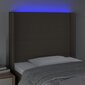 Sängynpääty LED-valolla, kangas, 83x16x118/128cm, taupe väri hinta ja tiedot | Sängyt | hobbyhall.fi