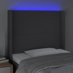 Sängynpääty LED-valolla, musta, 103x16x118/128cm hinta ja tiedot | Sängyt | hobbyhall.fi