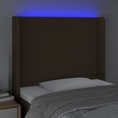 Sängynpääty LED-valolla, tummanruskea, 103x16x118/128cm hinta ja tiedot | Sängyt | hobbyhall.fi