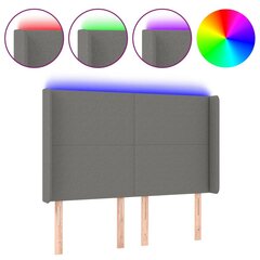 Sängynpääty LED-valolla, Kangas, 147x16x118/128cm, tummanharmaa hinta ja tiedot | Sängyt | hobbyhall.fi