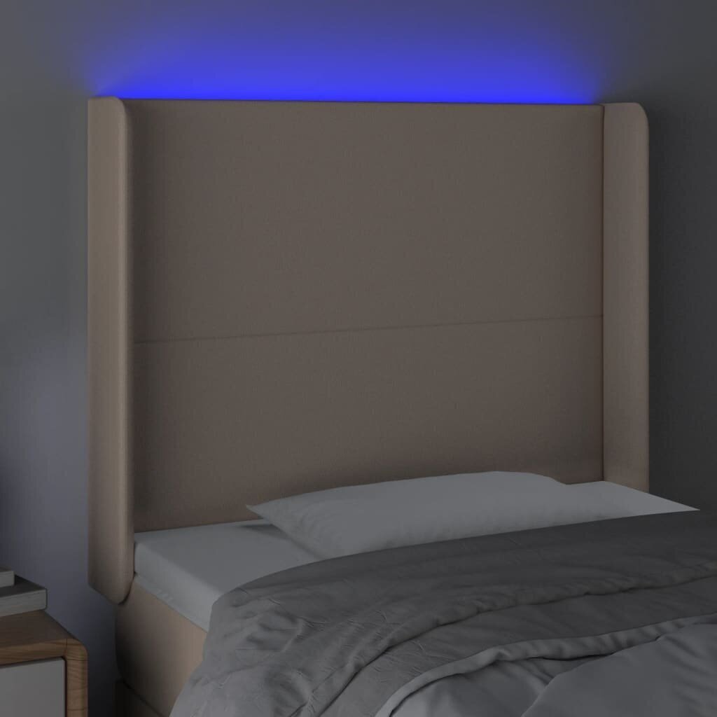 Sängynpääty LED-valolla, musta, 83x16x118/128cm hinta ja tiedot | Sängyt | hobbyhall.fi