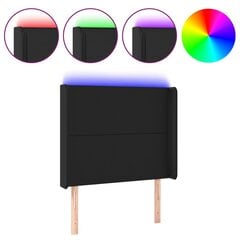 Sängynpääty LED-valolla, musta, 103x16x118/128 cm hinta ja tiedot | Sängyt | hobbyhall.fi