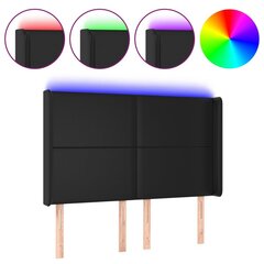 Sängynpääty LED-valolla, musta, 147x16x118/128 cm hinta ja tiedot | Sängyt | hobbyhall.fi