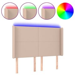 Sängynpääty LED-valolla, cappuccino, 147x16x118/128cm hinta ja tiedot | Sängyt | hobbyhall.fi