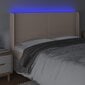 Sängynpääty LED-valolla, keinonahka, 183x16x118/128cm, cappuccino väri hinta ja tiedot | Sängyt | hobbyhall.fi