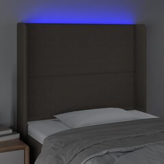 Sängynpääty LED-valolla, kangas, 103x16x118/128cm, taupe väri hinta ja tiedot | Sängyt | hobbyhall.fi