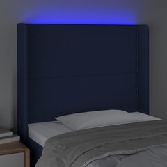 Sängynpääty LED-valolla, sininen, 103x16x118/128cm hinta ja tiedot | Sängyt | hobbyhall.fi