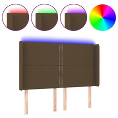 Sängynpääty LED-valolla, tummanruskea, 147x16x118/128cm hinta ja tiedot | Sängyt | hobbyhall.fi